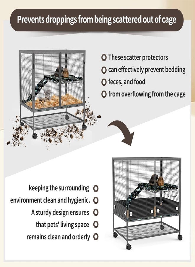 YKD Aluminum Alloy Urine Guard & Scatter Guard for Ferret Nation & Critter Nation Cages, Easy Install Poop Guard to Contain Mess, Keep Floor Clean for Ferrets, Chinchillas, Rats (Single Layer Set) - Image 3